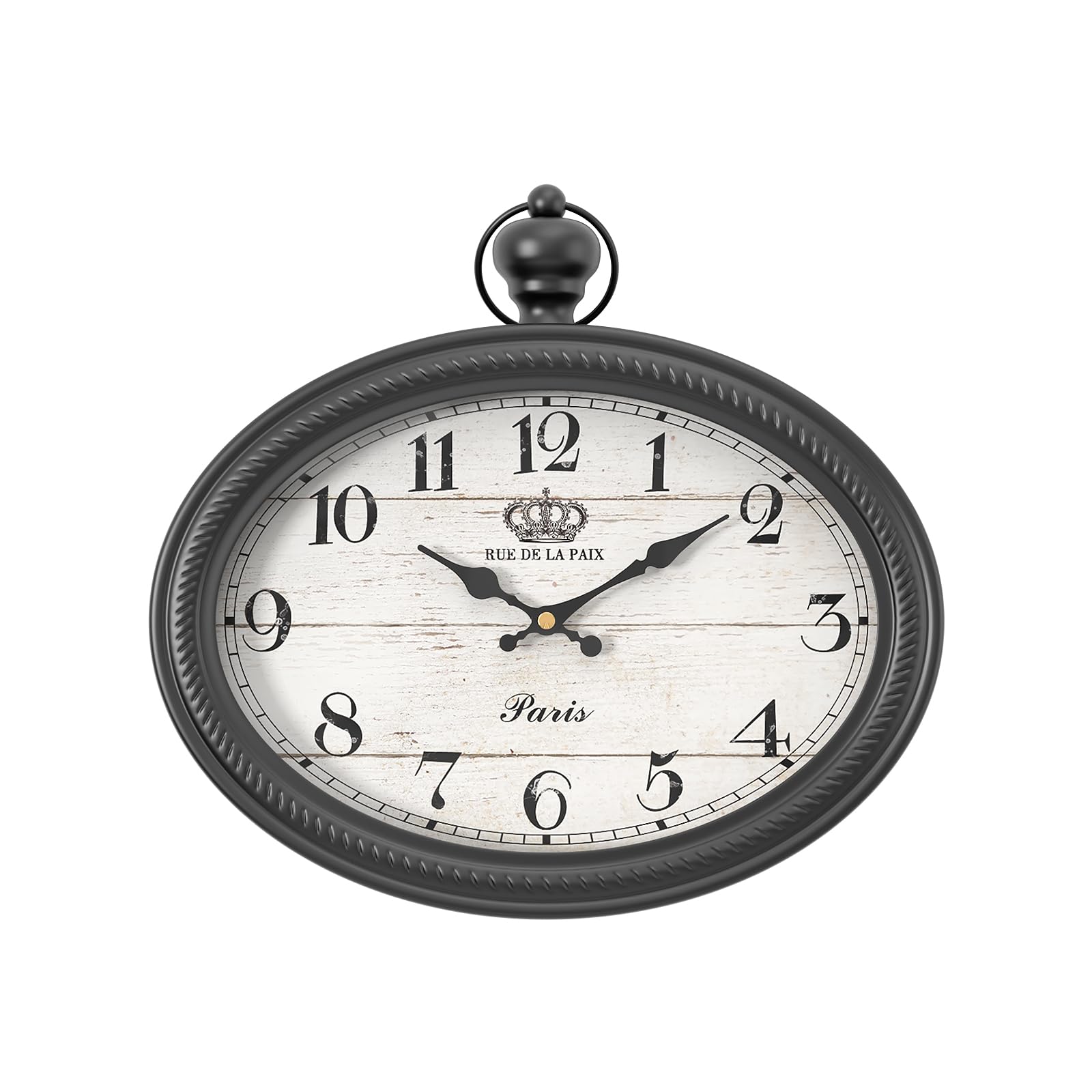 Amazon.com: Ddysins Retro Oval Wall Clock. Black Vintage Antique